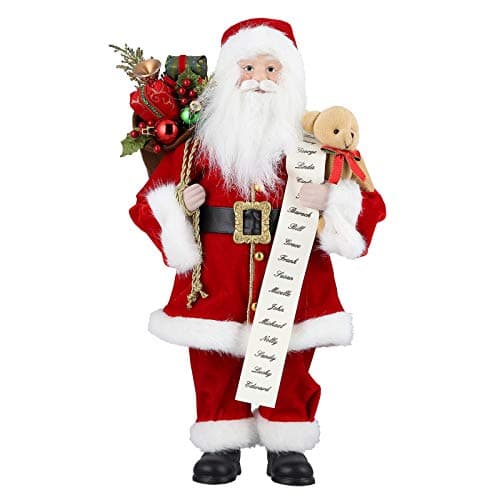 Image of himaly Santa Claus,Standing Father Christmas Traditional with Gift Sack,Holiday Party Home Ornament Decoration,43cm/ 17inch