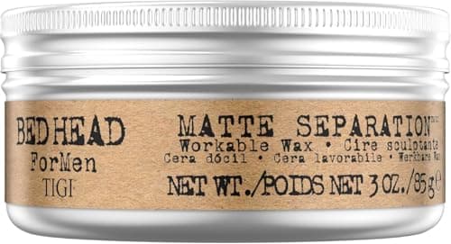 Image of Bed Head For Men by TIGI Matte Separation, Hair Wax, Firm Hold Styling Product with Beeswax for Short to Medium Hair, Workable Texture, Anti-Frizz, Matte Finish, 85g
