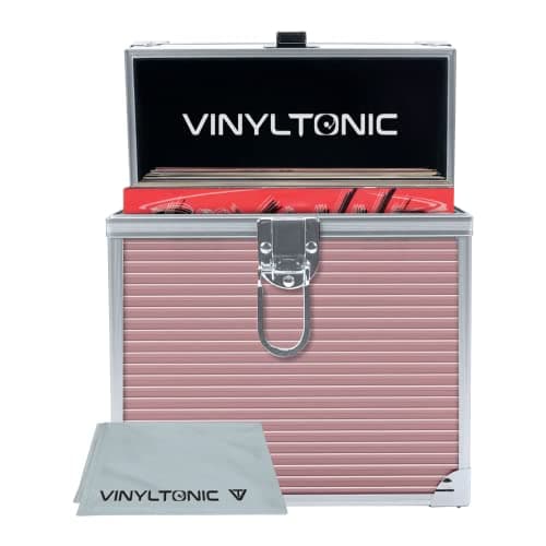 Image of Vinyl Tonic 7" Vinyl Record Storage Case with Universal Cleaning Cloth (Rose Gold)