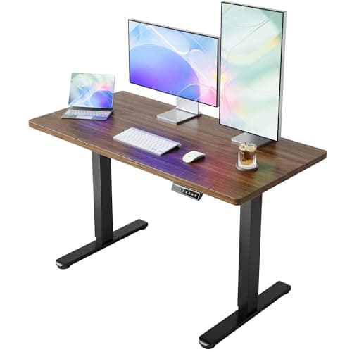 Image of HUANUO 120 x 60 cm Standing Desk with USB Charging port,4 Memory Height Settings, Sit Stand Up Desk for Home Office & Computer Workstation