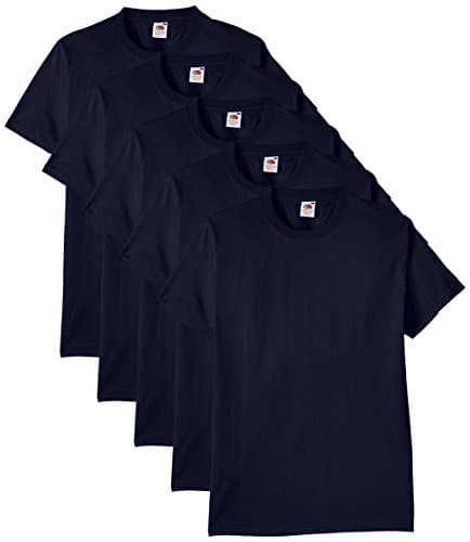 Image of Fruit of the Loom Men's Heavy T Shirt, Navy, XL UK