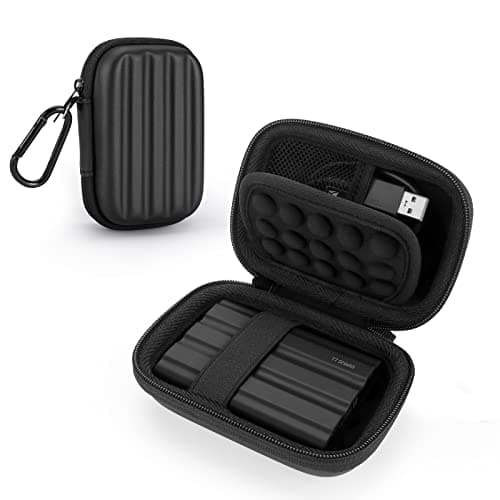 Image of YINKE Carrying Case Compatible with Samsung T7 Shield/T7/T7 Touch Portable SSD USB 3.2 1TB, 2TB, 500GB, Hard EVA Portable Travel Storage Protective Cover (Black)