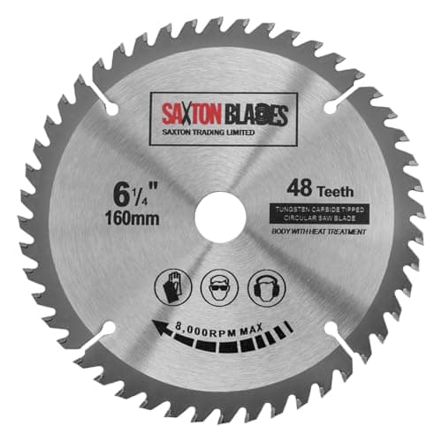Image of Saxton TCT Circular Wood Saw Blade 160mm x 20mm x 48T for Festool TS55 Bosch Makita etc Fits 165mm Saws