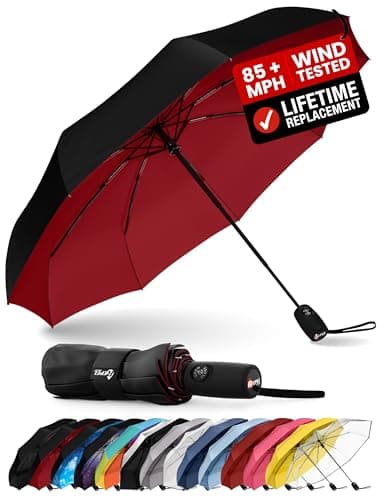 Image of Repel Umbrella Windproof Travel Umbrellas for Rain - Easy Auto Open Close, Durable & Compact Umbrella, Strong Fiberglass Frame, Waterproof Canopy - Backpack, Purse, Portable Umbrella for Travel
