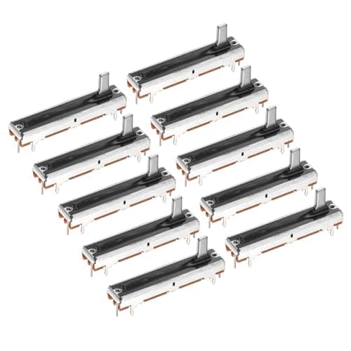 Image of sourcing map 10Pcs Straight Single Linear Slide Potentiometer 7 Pin B100K 45mm(L) 30mm Travel 10mm Handle Fader Variable Resistors Mixer Electronic Potentiometer for Dimming Tuning