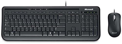 Image of Microsoft Wired Desktop 600 Keyboard and Mouse Set - UK Layout