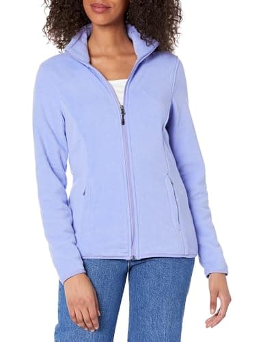 Image of Amazon Essentials Women's Classic-fit Long-sleeved Full Zip Polar Soft Fleece Jacket (Available in Plus Size), Soft Violet, XL