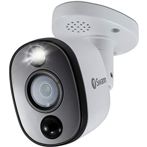 Image of Swann Add-On DVR Bullet Security Camera System with Sensor Spotlight, 4K Ultra HD Video, Indoor or Outdoor Design, Dusk to Dawn Color Night Vision Plus True Detect™ Heat and Motion Detection