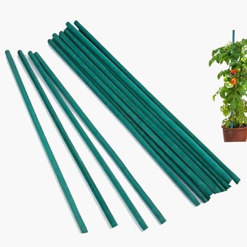 Image of 45cm Garden Stakes, 50 pack Bamboo Sticks Plant Support Sticks Green Garden Sticks for Garden Flowers, Vegetables, Weather Resistant Canes Wooden Canes for Gardening Tripods Making