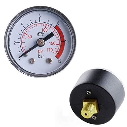 Image of NIHENHAO Air Compressor Ptic Hydraulic Fluid Pressure Gauge 0-12Bar / 0-170PSI