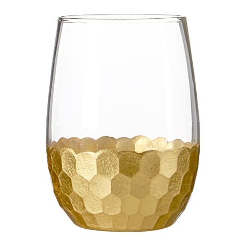 Image of Premier Housewares Astrid Glass Tumblers, Gold, 6 x 6 x 10 cm, Set of 4