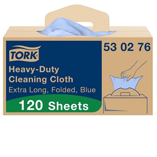 Image of Tork Heavy-Duty Cleaning Cloth Blue W7, One-at-a-Time Dispensing, 1 x 120 Cloths, 530276