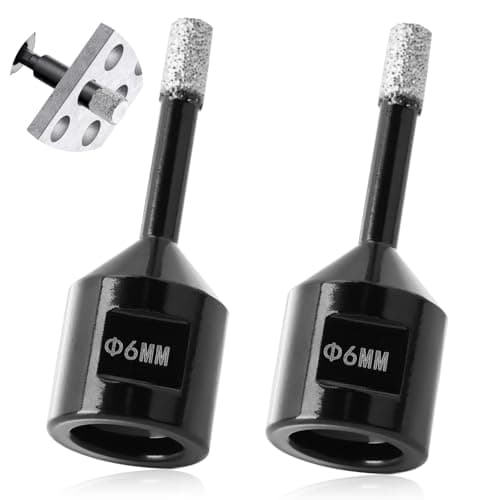 Image of Diamond Drill Bit 6mm, M14 Vacuum Brazed Diamond Drill Bits 2pcs, 6mm Dry Core Drill for Porcelain Tile Marble Granite, Wear-Resistant Tile Drill Bits for Angle Grinders