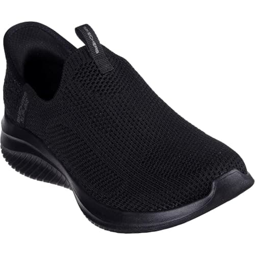 Image of Skechers Women's Ultra Flex 3.0 Easy Win Slip-On Sneakers, Black Knit/Trim, 4 UK