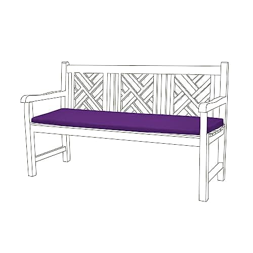 Image of Gardenista 3 Seater Garden Bench Cushion 143x52 cm | Water Resistant Outdoor Cushions for Rattan Furniture | Soft and Comfortable Patio Furniture Bench Seat Pad | Durable & Easy to Clean (Purple)
