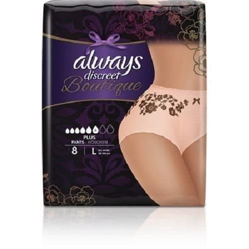 Image of SIX Packs of Always Discreet Boutique Plus Pants 8 Large Pants