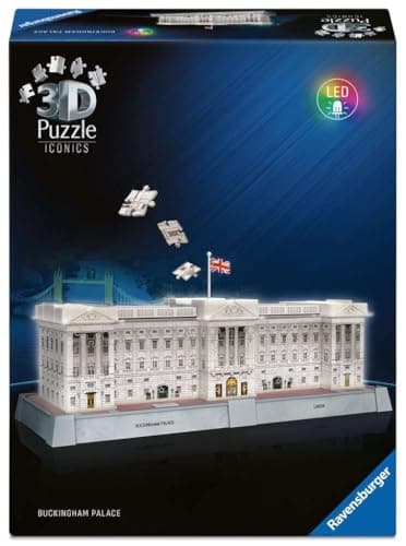 Image of Ravensburger Iconics Buckingham Palace - Light Up 216 piece 3D Jigsaw Puzzle for Adults and Kids Age 10 Years Up - No Glue Required