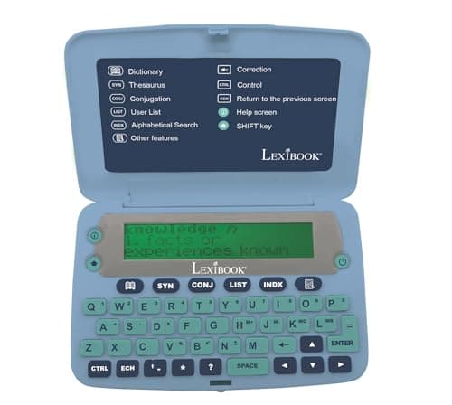 Image of LEXIBOOK, The Collins English Dictionary, Definitions, Thesaurus, Grammar, Phonetic Spellchecker, with Battery, Blue/Grey, D650EN