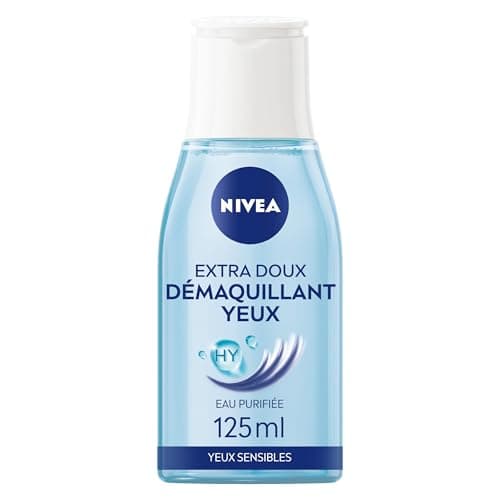 Image of NIVEA - Soft Eye Makeup Remover - Gently Cleanses, Smoothes Skin & Moisturises - Purified Water, Glycerin & Hyaluronic Acid - Vegan Formula - For Sensitive Eyes - 125ml