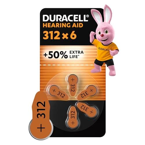 Image of Duracell size 312 Hearing Aids batteries (pack of 6) +50% Extra Life, Easy Installation, 100% recyclable packaging, guaranteed 4 years in storage