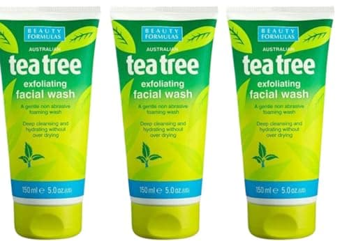 Image of Beauty Formulas Australian Tea Tree Exfoliating Facial Wash, 150ml, Pack of 3