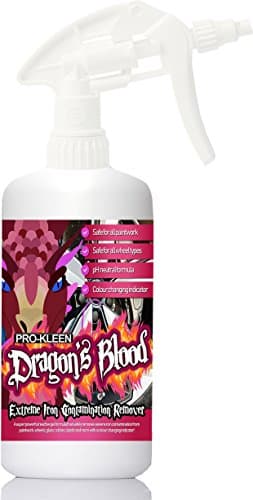 Image of Pro-Kleen Dragon's Blood Extreme Iron Contamination Fallout Remover - Safe for Use on all Wheel Types (1L) Super Concentrated, Fast Acting Alloy Wheel Cleaner - Safe on all Paintwork, Glass and more