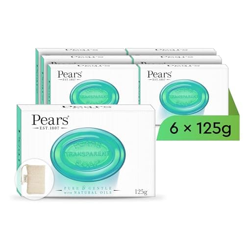 Image of Pears Lemon Soap Bars 125g 6 Pack + 1x Soap Bag