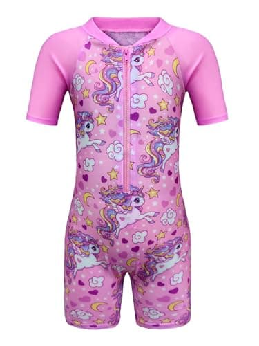 Image of Aduya Girls Swimming Costume Kids One Piece Swimsuit Unicorn Swimwear Swimming Lesions Zipper Suit Rash Guard Surfing Beachwear UV Protection Bathing Suit
