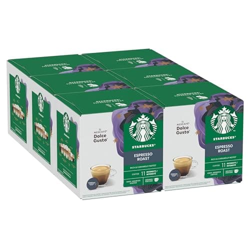 Image of STARBUCKS Espresso Dark Roast Coffee Pods by NESCAFÉ Dolce Gusto, 72 Espresso Capsules (6 packs)