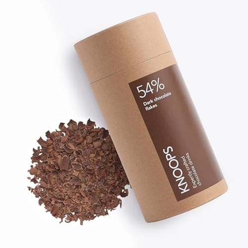 Image of Knoops Dark Hot Chocolate Flakes, 54% Dark Luxury Hot Drinking Chocolate, Delicious Cocoa Drink with Real Choc Flakes, All Natural Vegan Ingredients, 250 g, Equal to 8 Serving Sachets
