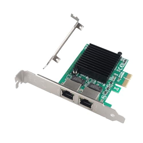 Image of HALJIA PCIE Network Card Motherboard for 1Gb Converged Network Adapter Card Ethernet PCI Express 2.0 X1 Dual RJ45 Copper Ports Expansion Card for Windows Server Linux