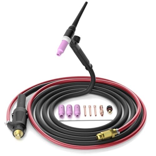 Image of Lift TIG Welding Torch, MIGVAN WP-17FV Argon Air Cooled, 13FT Welder Torch 150-Amp Air Cooled, TIG Welder Gun with Europe Plug