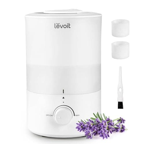 Image of LEVOIT 3L Humidifiers for Bedroom Baby Room with Night Light, Cool Mist Humidifier for Home, Office & Plant, Auto-Off, Up to 25H for 27 ㎡, Quiet Operation with 360° Rotation Nozzle- 2 Filter Sponge