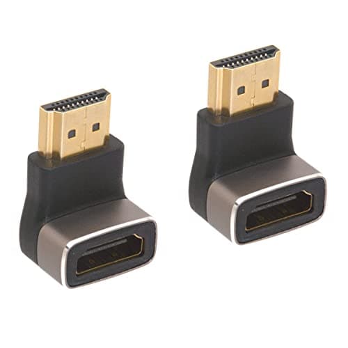 Image of 8K HDMI Extender Adapter, 90 Degree Angle HDMI 2.1 Version Male to Female Extension Connector Coupler, Support 8K@60Hz, 4K@120Hz HDR, for TV Projector Laptop PC,2 Pcs (90 Degree)
