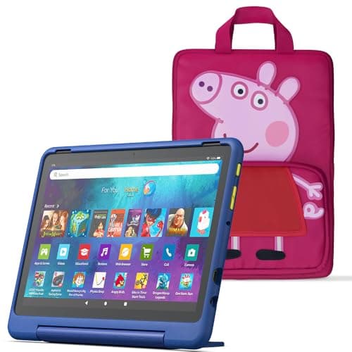 Image of Amazon Fire HD 10 Kids Pro tablet (newest gen)| ages 6–12 | 10.1" brilliant screen, parental controls, 32GB + Peppa Pig Carrying Case for Amazon Kids Tablets