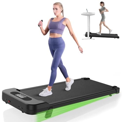 Image of Dskeuzeew Walking Pad Treadmill with 5% Incline, 8KM/H Under Desk Portable Running Machine for Home Office, Compact Mini for Small Spaces, Installation-Free, Remote Control (Black)