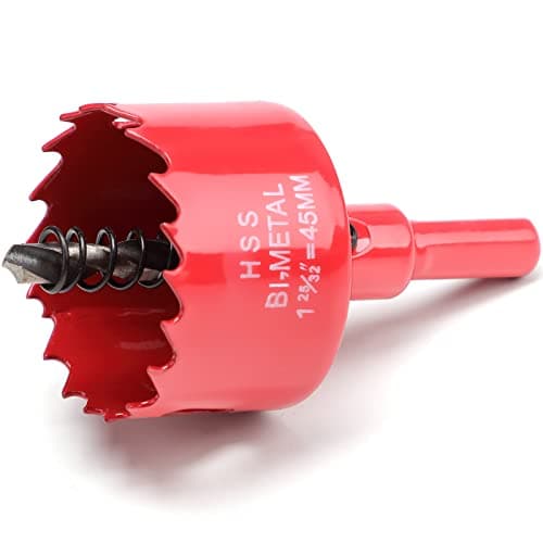 Image of 45mm Hole Saws Cutter, HSS Bi-Metal Drill Bit for Wood, Plastic, UPVC, Fiberglass and Plasterboard