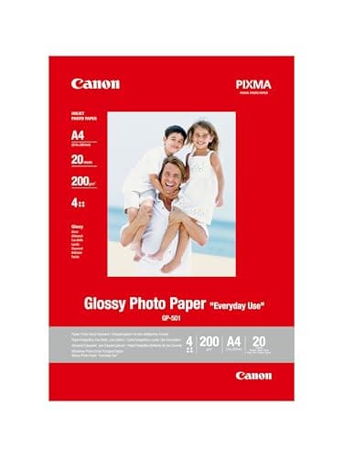 Image of Canon GP-501 Glossy Photo Paper A4 (20 Sheets) - Ideal for Photo Printing, Durable Prints - Compatible with Canon Inkjet Printers