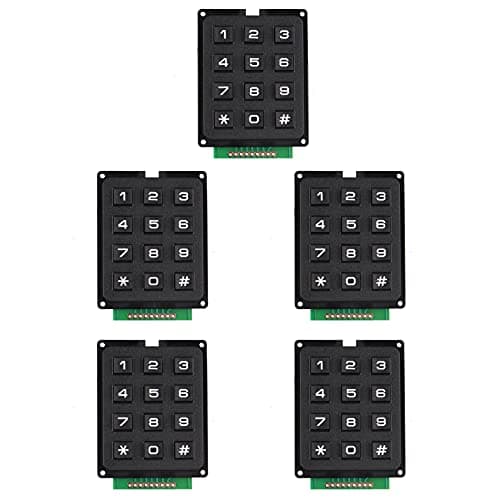 Image of Jopto 5PCS 4x3 Matrix Array 4 x 3 12 Switch Keypad Keyboard Module 12 Key MCU Membrane Switch Keypad Compatible with Arduino