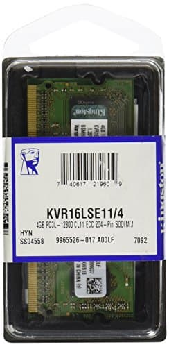 Image of Kingston KVR16LSE11/4G RAM 4 GB 1600 MHz DDR3L ECC CL11 SODIMM 1.35 V, 204-Pin