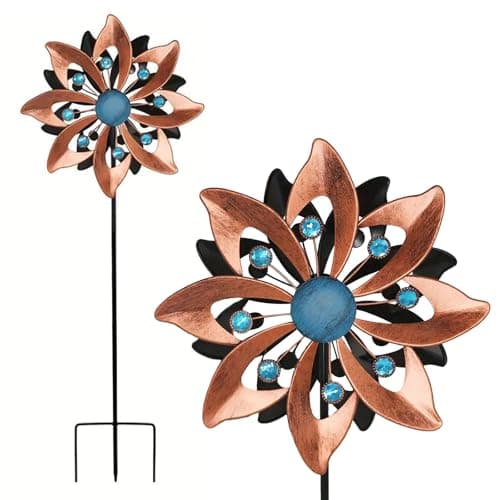 Image of Wind Chime Garden Wind Spinner 145 cm Brass Metal Wind Chime for Garden 3D Kinetic Windmill for Patio Lawn and Garden Decoration