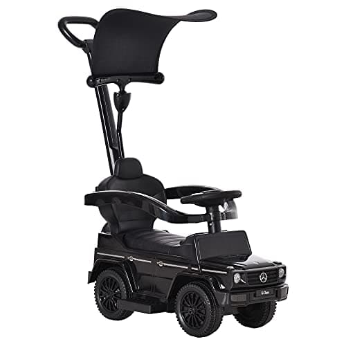 Image of HOMCOM 3 in 1 Kids Children Ride on Push Car Toddler Sliding Car G350 Licensed Walker Foot to Floor Slider Push-Along with Horn Steering Wheel NO POWER Manual, Black