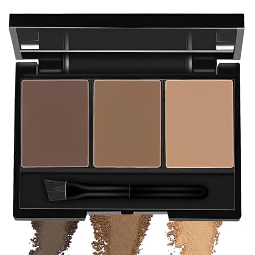 Image of Eyebrow Powder Brow Shaping Kit - Eyebrow Powder Palette Set with Brush and Mirror for Defining, Filling & Sculpting Brows in Dark or Light Brown Shades