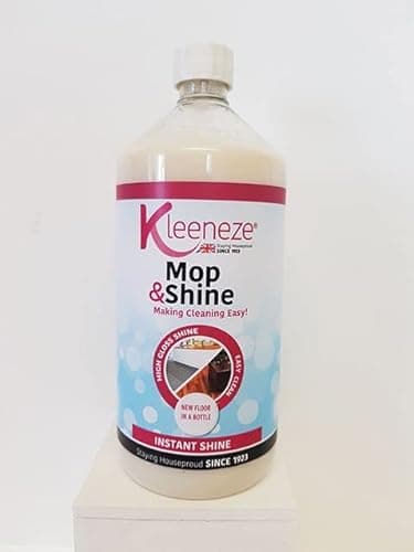 Image of Kleenze Mop & Shine Floor Cleaner -Uses ultra-gloss enhancers and state of the art levellers to give a smooth finish to sealed wooden floors, laminate tiles, vinyl and marble. 1 litre.