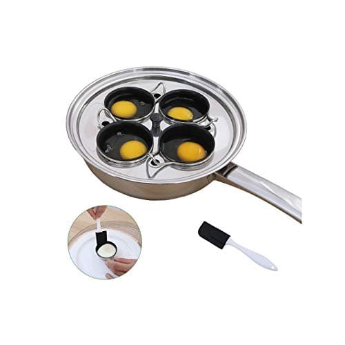 Image of Egg Poacher Pan - Stainless Steel Poached Egg Cooker – Perfect Poached Egg Maker – Induction Cooktop Egg Poachers Cookware Set with 4 Nonstick Large Silicone Egg Poacher Cups