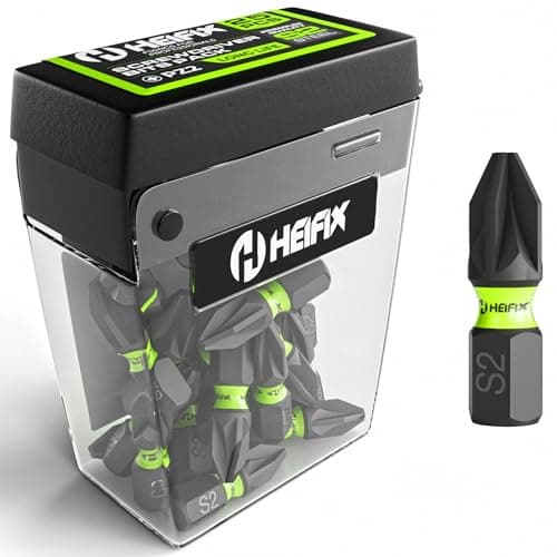 Image of Heifix 25 x 25mm PZ2 Heifix Impact Screwdriver Magnetised Drill Screw Bit Set PZ2 Pozi TicTac Box
