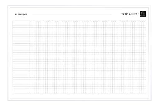 Image of Exacompta - Ref 57160E - Exaplanner Project Management Magnetic Wall Planner - 900 x 590mm in Size, 240 Dry-Wipe Magnets Supplied, Wall Fixings & Storage Box Provided