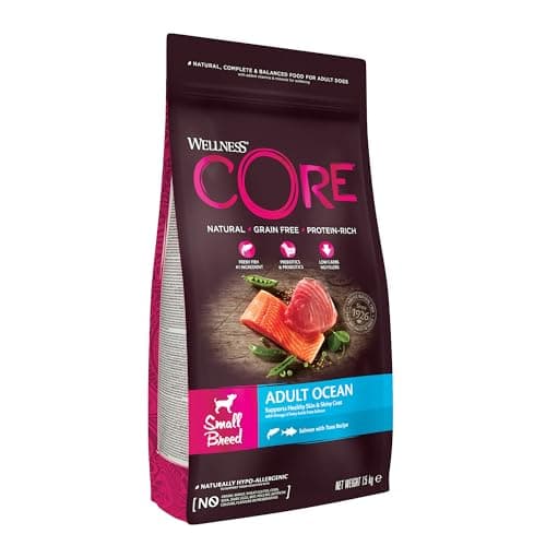Image of Wellness CORE Ocean 1.5 kg, Salmon & Tuna – Dry Dog Food for Small Breeds, Grain-Free, Natural, Hypoallergenic, Protein-Rich, High Fish Content, Supports Healthy Skin & Shiny Coat