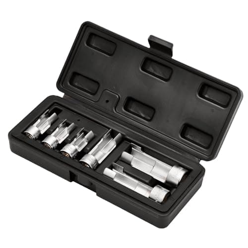 Image of Draper 12401 Temperature Sensor Socket Set, 1/2" and 3/8" Sq. Dr. (6 Piece), Silver