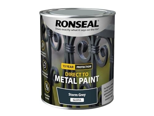 Image of Ronseal Direct to Metal Paint Storm Grey Gloss 750ml